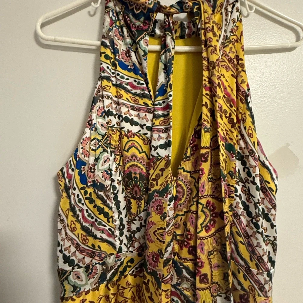 Anthropology x Nicole Miller Yellow Retro Paisley Maxi Dress - Picture 7 of 12